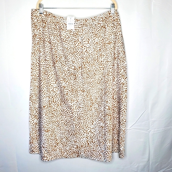 NEW J. Crew Satiny Midi Slip Skirt Size 2X Animal Print Midi Stretch Waist Chic - Picture 5 of 12
